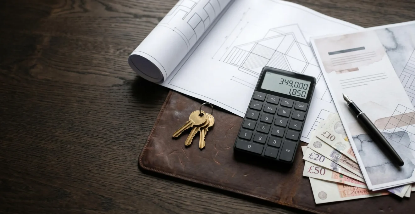 Strategic property investment financial planning concept with UK buy-to-let mortgage documentation
