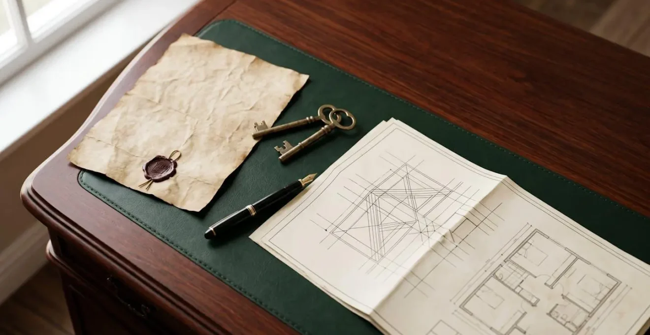 Estate planning documents and property portfolio strategy concept representing UK inheritance tax mitigation
