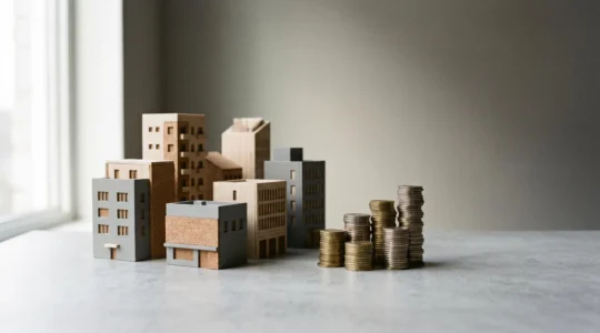 Financial strategy concept showing property investment and refinancing without visible text or documents