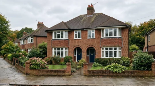 Professional property survey assessment for a 1930s semi-detached home showing structural inspection