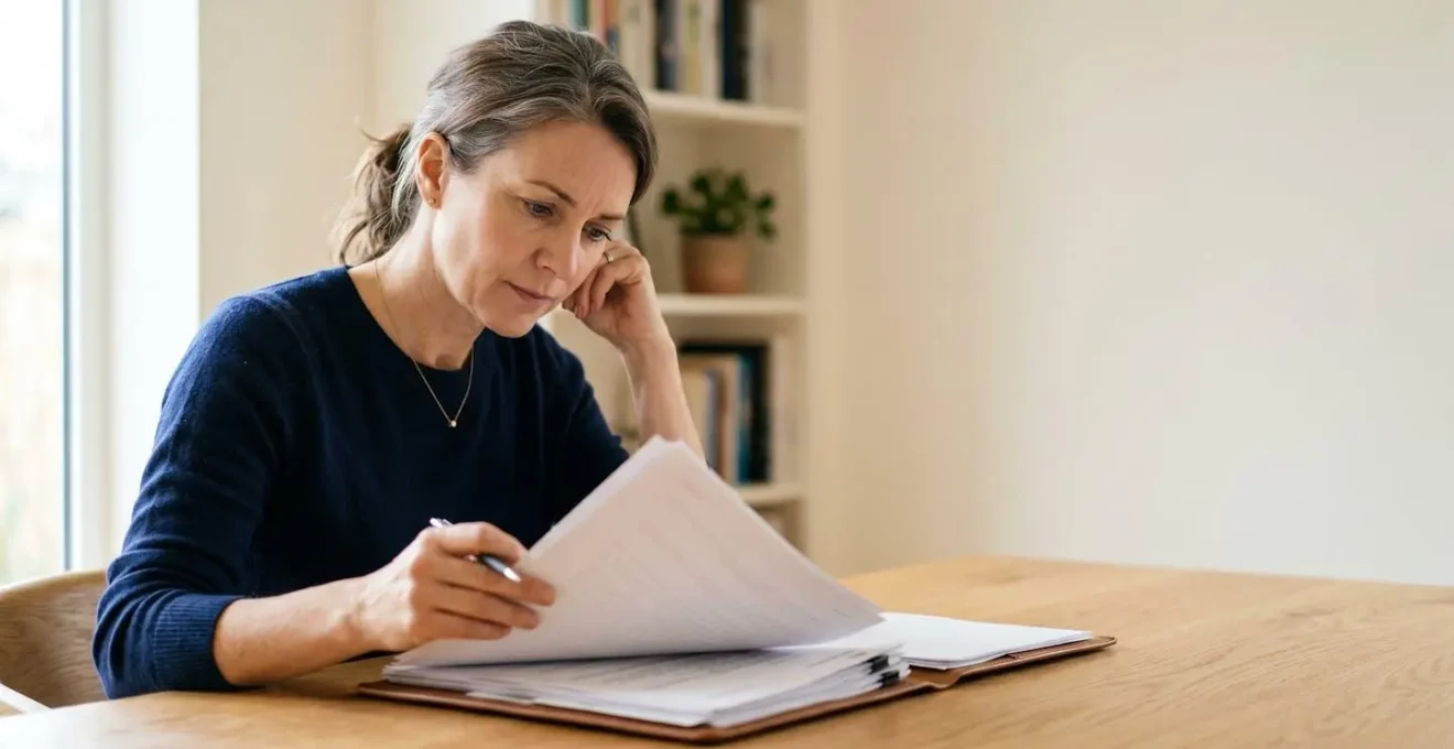 UK landlord carefully reviewing tenant identification documents during Right to Rent verification process