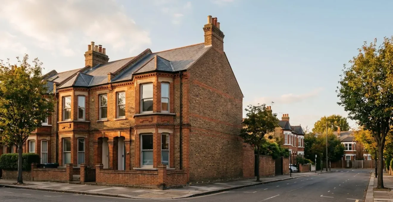 Victorian terrace house exterior detail showing traditional architecture and maintenance planning elements
